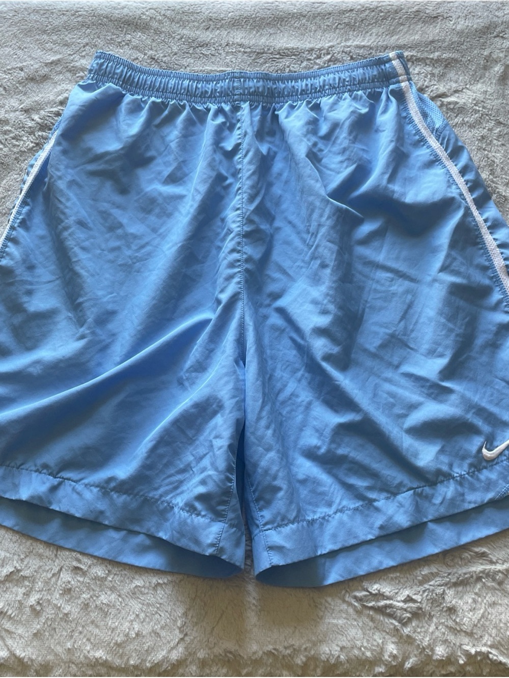 Nike Sky Blue Athletic Shorts with Side Trim